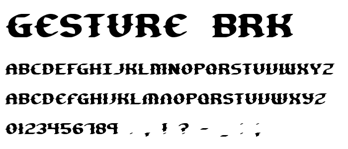 Gesture BRK font